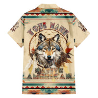 Native American Wolf Dreamcatcher Family Matching Short Sleeve Bodycon Dress and Hawaiian Shirt Vintage Style - Wonder Print Shop
