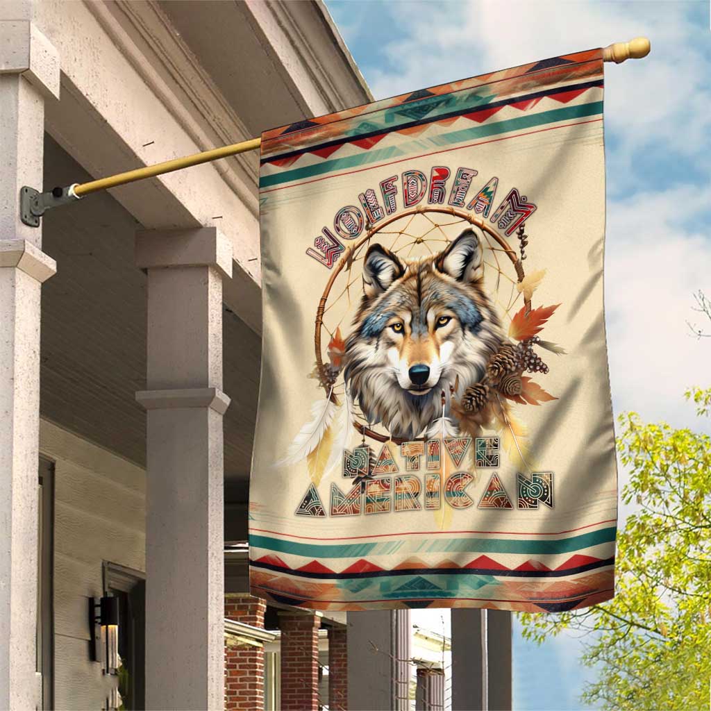 Native American Wolf Dreamcatcher Garden Flag Vintage Style - Wonder Print Shop