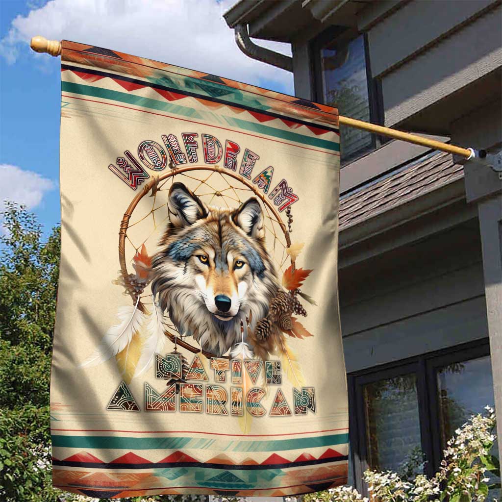 Native American Wolf Dreamcatcher Garden Flag Vintage Style - Wonder Print Shop