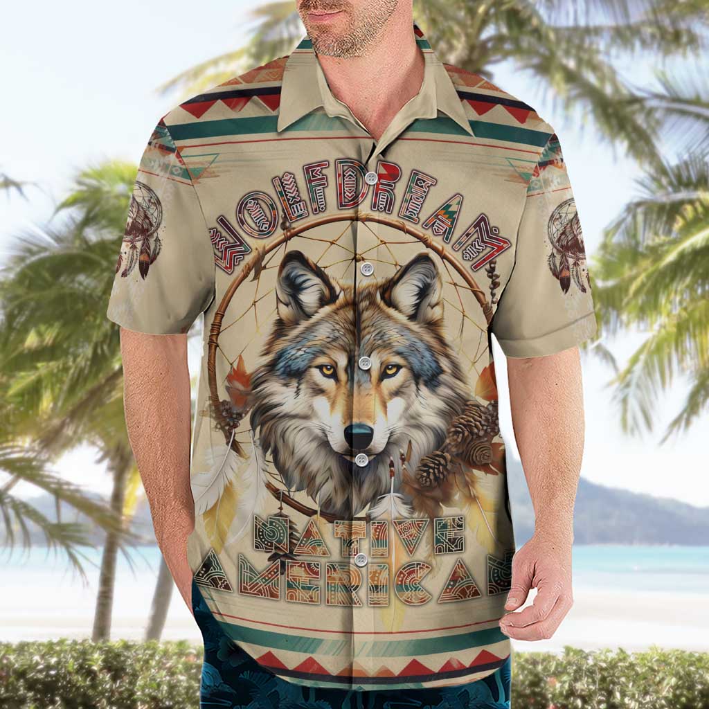 Native American Wolf Dreamcatcher Hawaiian Shirt Vintage Style - Wonder Print Shop