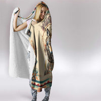 Native American Wolf Dreamcatcher Hooded Blanket Vintage Style