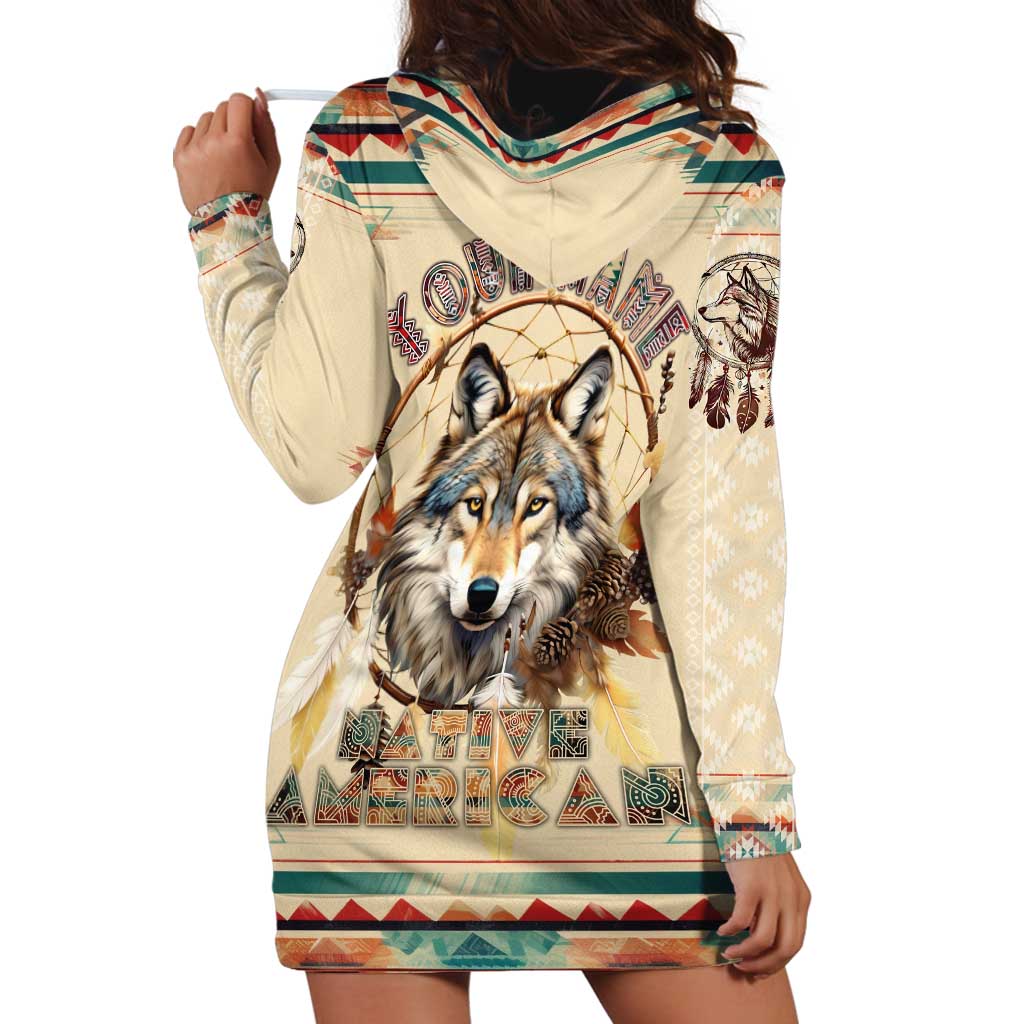 Native American Wolf Dreamcatcher Hoodie Dress Vintage Style - Wonder Print Shop