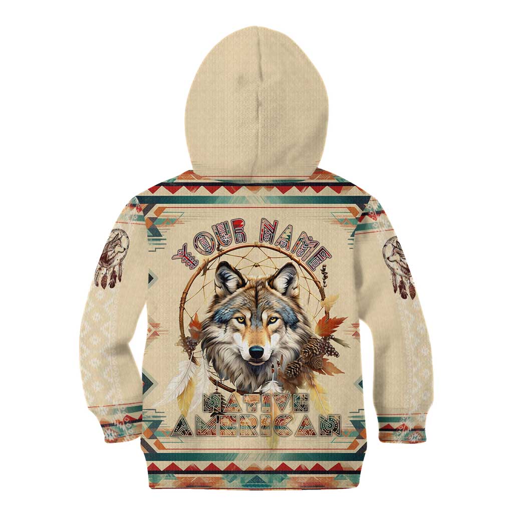 Native American Wolf Dreamcatcher Kid Hoodie Vintage Style - Wonder Print Shop