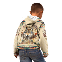 Native American Wolf Dreamcatcher Kid Hoodie Vintage Style - Wonder Print Shop