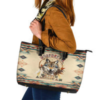 Native American Wolf Dreamcatcher Leather Tote Bag Vintage Style - Wonder Print Shop