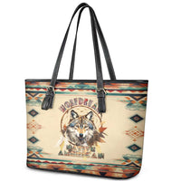 Native American Wolf Dreamcatcher Leather Tote Bag Vintage Style - Wonder Print Shop
