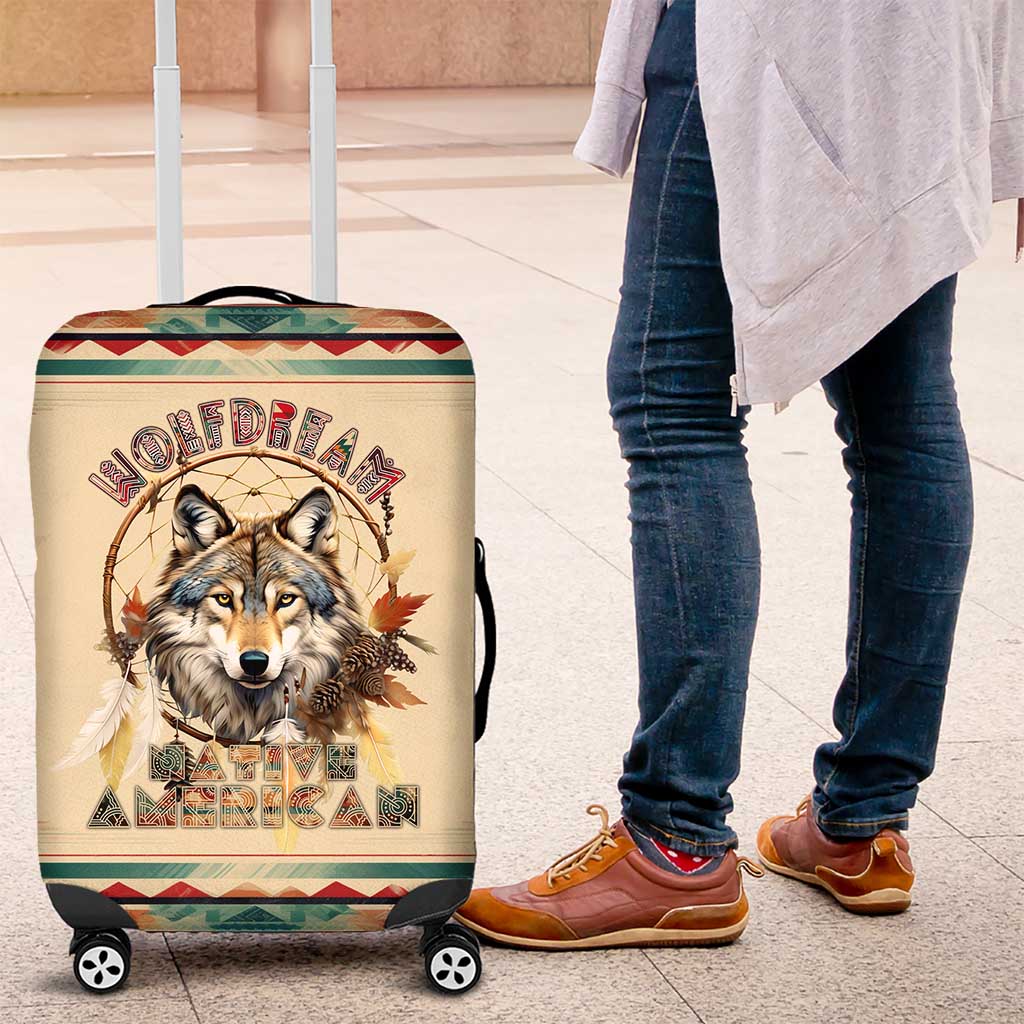 Native American Wolf Dreamcatcher Luggage Cover Vintage Style - Wonder Print Shop