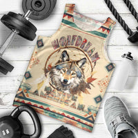 Native American Wolf Dreamcatcher Men Tank Top Vintage Style - Wonder Print Shop