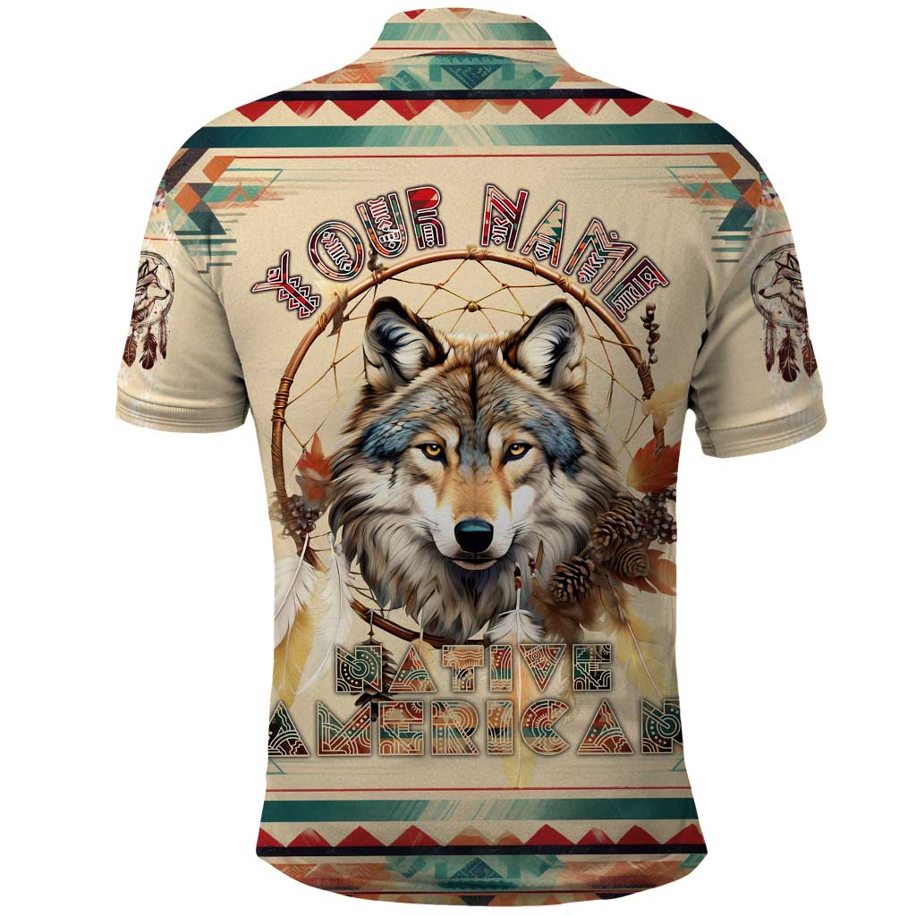 Native American Wolf Dreamcatcher Polo Shirt Vintage Style - Wonder Print Shop
