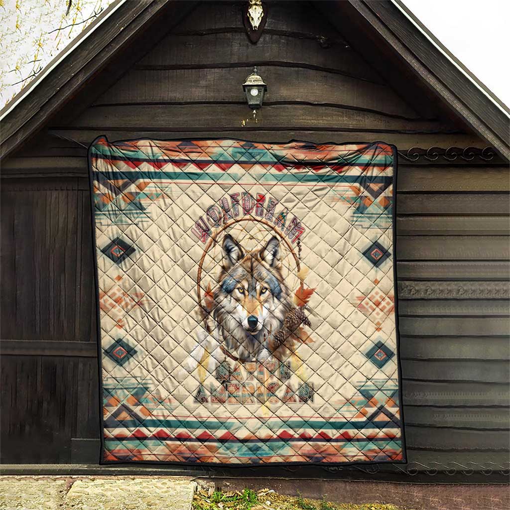 Native American Wolf Dreamcatcher Quilt Vintage Style - Wonder Print Shop