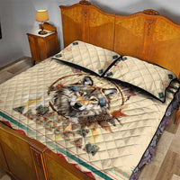 Native American Wolf Dreamcatcher Quilt Bed Set Vintage Style - Wonder Print Shop