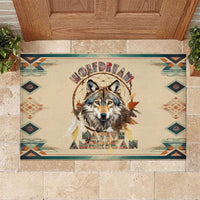 Native American Wolf Dreamcatcher Rubber Doormat Vintage Style - Wonder Print Shop