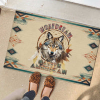 Native American Wolf Dreamcatcher Rubber Doormat Vintage Style - Wonder Print Shop