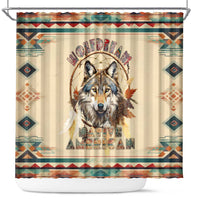 Native American Wolf Dreamcatcher Shower Curtain Vintage Style