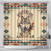 Native American Wolf Dreamcatcher Shower Curtain Vintage Style