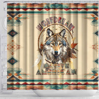 Native American Wolf Dreamcatcher Shower Curtain Vintage Style