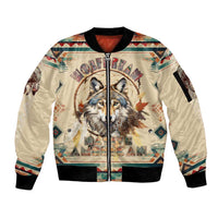 Native American Wolf Dreamcatcher Sleeve Zip Bomber Jacket Vintage Style - Wonder Print Shop