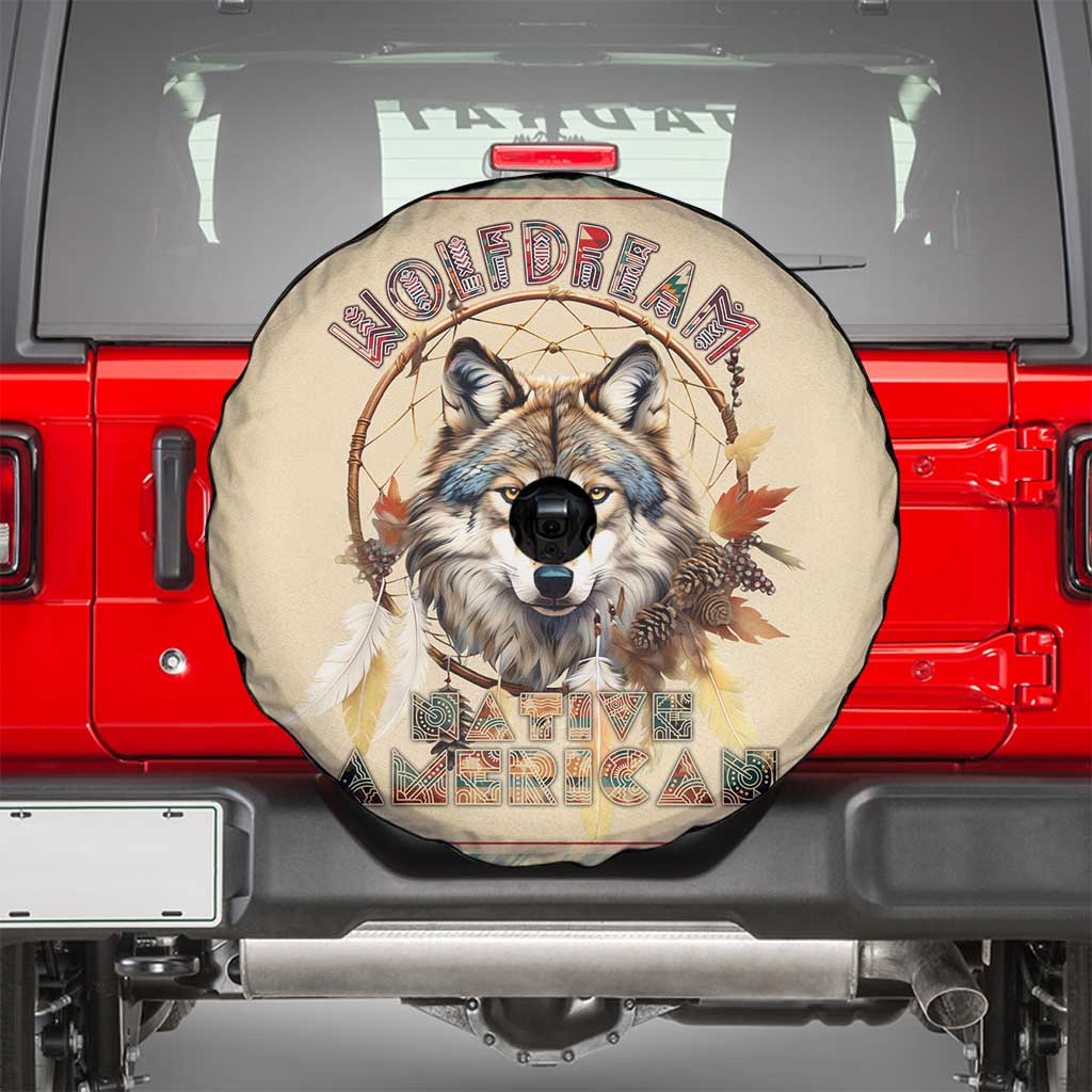 Native American Wolf Dreamcatcher Spare Tire Cover Vintage Style - Wonder Print Shop