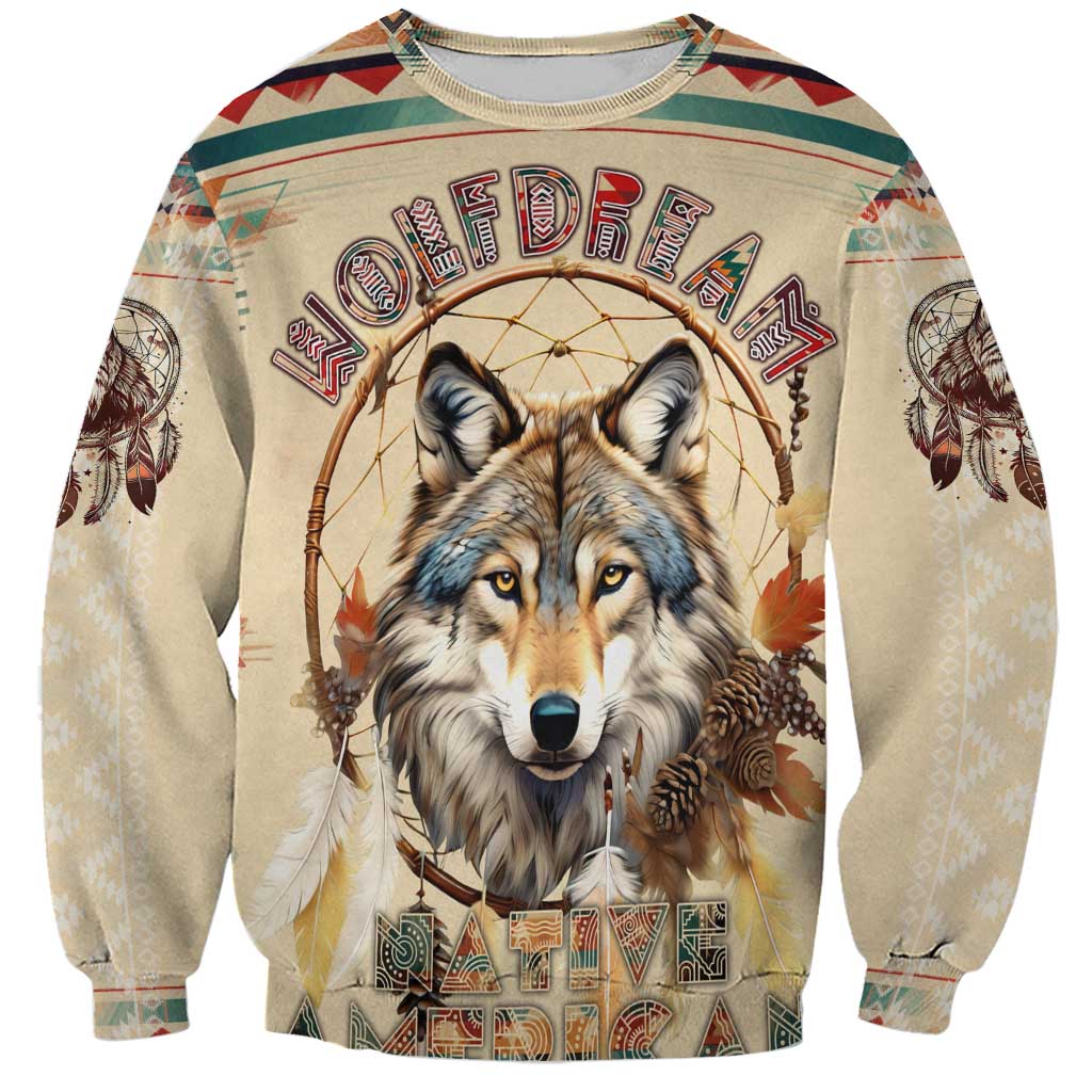 Native American Wolf Dreamcatcher Sweatshirt Vintage Style - Wonder Print Shop