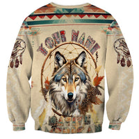 Native American Wolf Dreamcatcher Sweatshirt Vintage Style - Wonder Print Shop