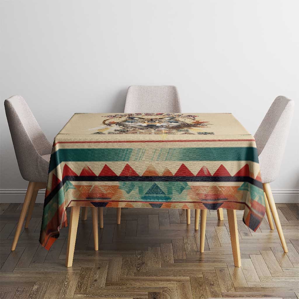 Native American Wolf Dreamcatcher Tablecloth Vintage Style - Wonder Print Shop