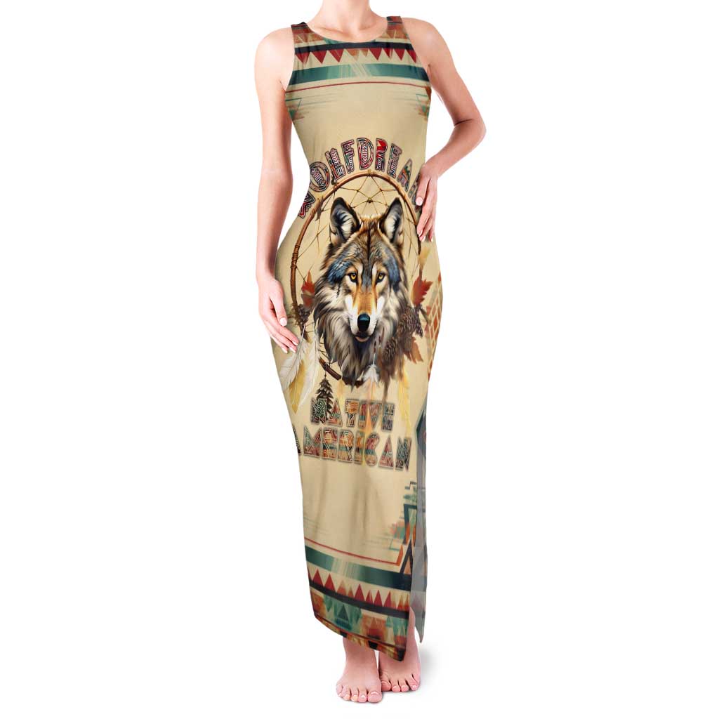 Native American Wolf Dreamcatcher Tank Maxi Dress Vintage Style - Wonder Print Shop