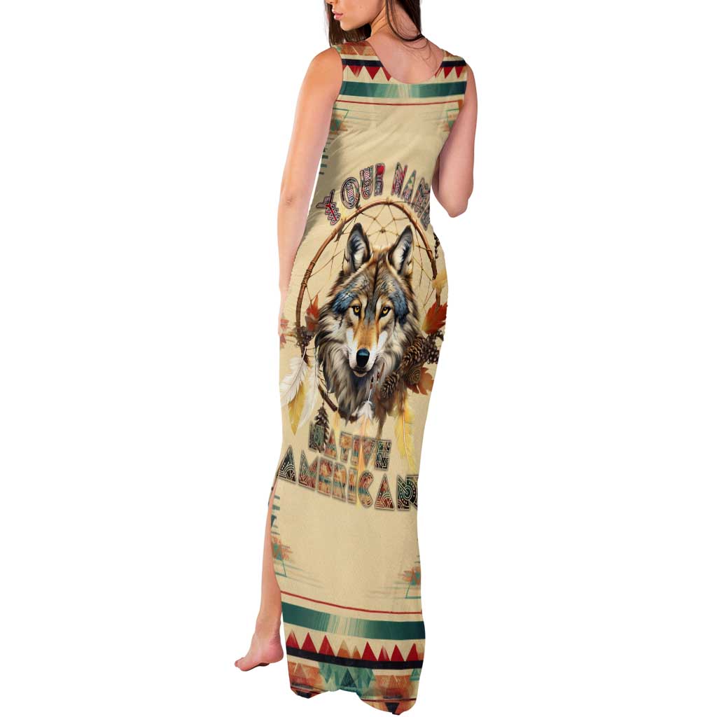 Native American Wolf Dreamcatcher Tank Maxi Dress Vintage Style - Wonder Print Shop