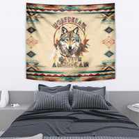 Native American Wolf Dreamcatcher Tapestry Vintage Style - Wonder Print Shop