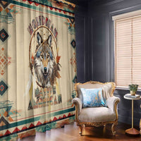 Native American Wolf Dreamcatcher Window Curtain Vintage Style - Wonder Print Shop