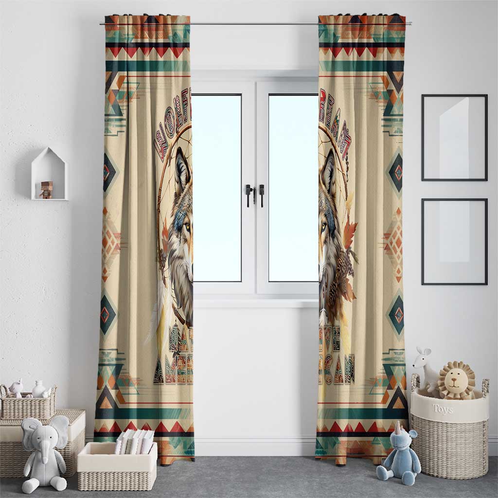 Native American Wolf Dreamcatcher Window Curtain Vintage Style - Wonder Print Shop