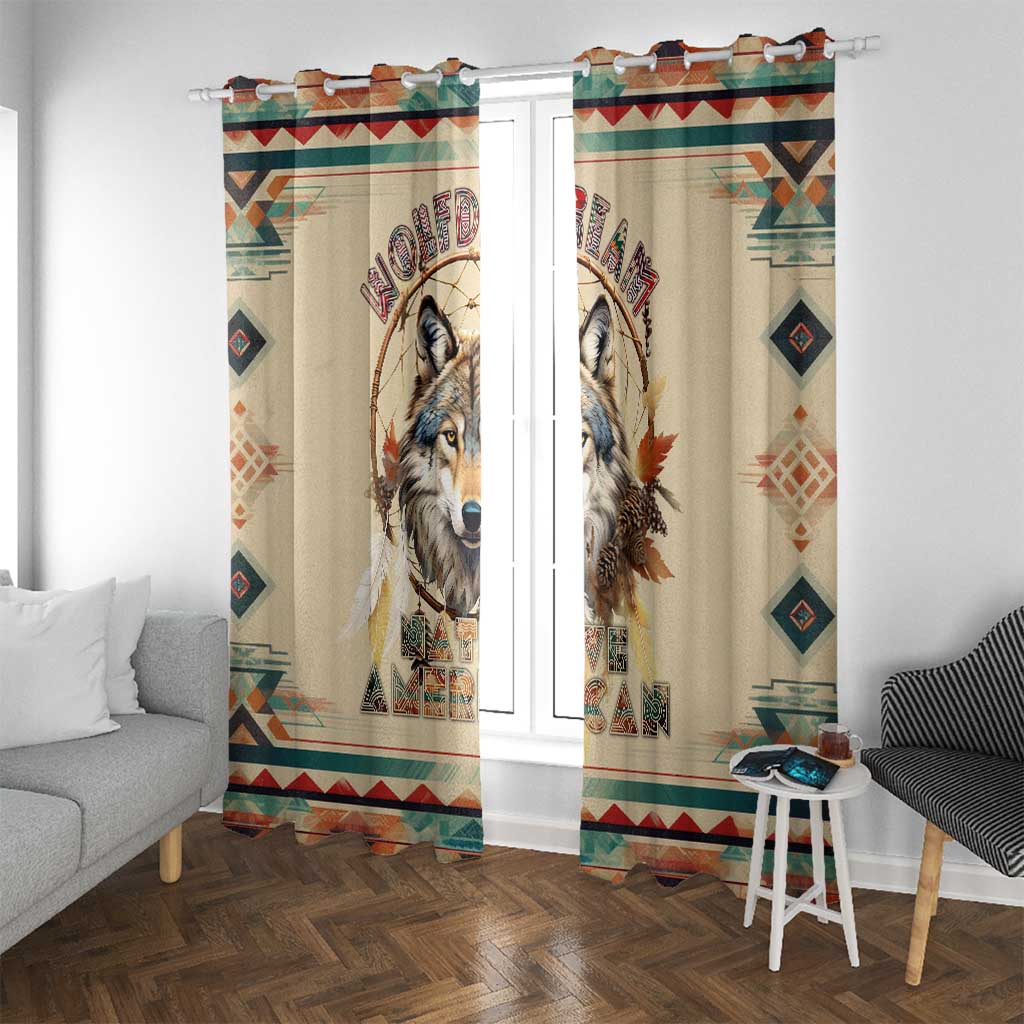 Native American Wolf Dreamcatcher Window Curtain Vintage Style - Wonder Print Shop