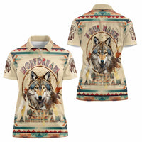 Native American Wolf Dreamcatcher Women Polo Shirt Vintage Style - Wonder Print Shop