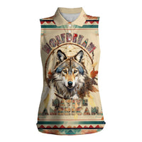 Native American Wolf Dreamcatcher Women Sleeveless Polo Shirt Vintage Style - Wonder Print Shop