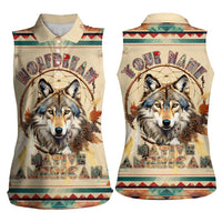 Native American Wolf Dreamcatcher Women Sleeveless Polo Shirt Vintage Style - Wonder Print Shop