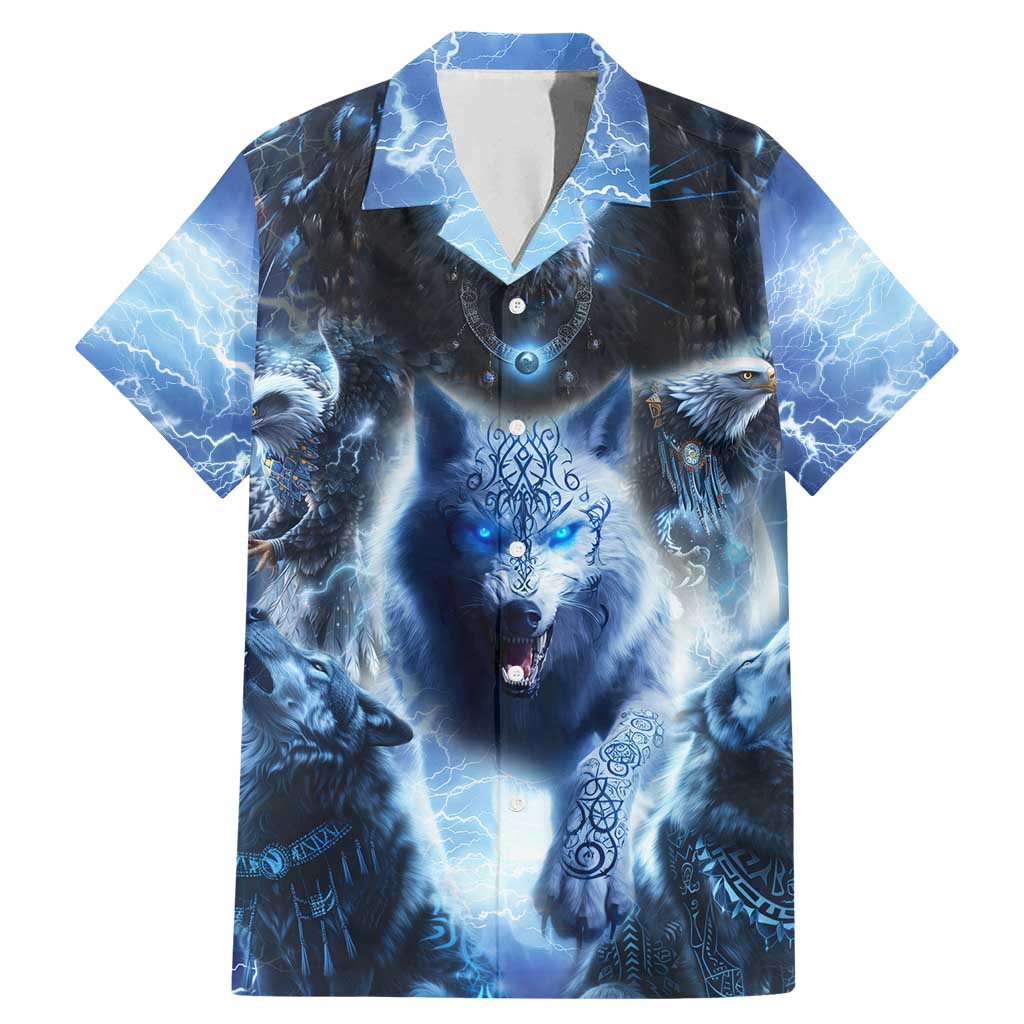Native American Wolf And Eagle Family Matching Mermaid Dress and Hawaiian Shirt Thunder Style - Wonder Print Shop