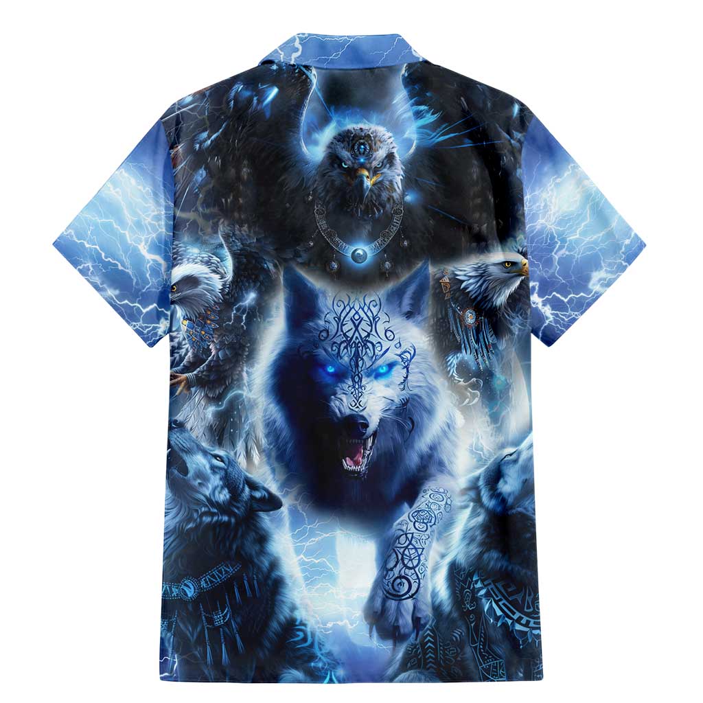Native American Wolf And Eagle Family Matching Mermaid Dress and Hawaiian Shirt Thunder Style - Wonder Print Shop