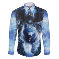 Native American Wolf And Eagle Family Matching Off The Shoulder Long Sleeve Dress and Hawaiian Shirt Thunder Style - Wonder Print Shop