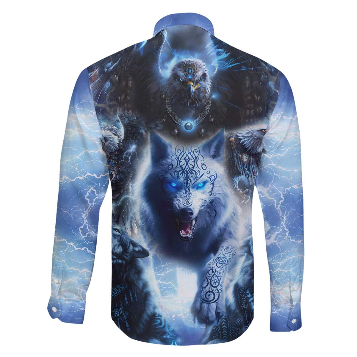 Native American Wolf And Eagle Family Matching Off Shoulder Short Dress and Hawaiian Shirt Thunder Style - Wonder Print Shop