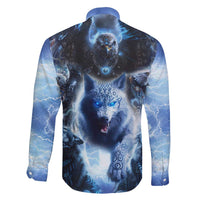 Native American Wolf And Eagle Family Matching Short Sleeve Bodycon Dress and Hawaiian Shirt Thunder Style - Wonder Print Shop