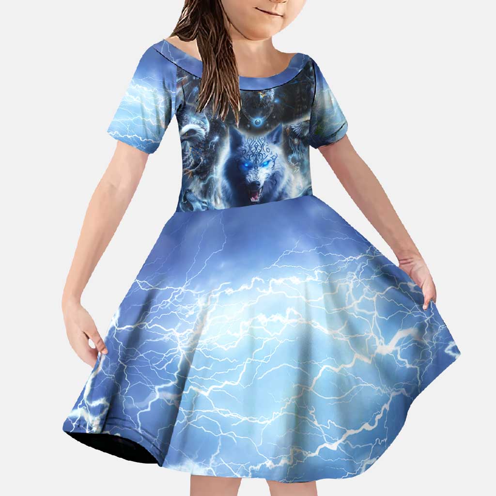 Native American Wolf And Eagle Family Matching Summer Maxi Dress and Hawaiian Shirt Thunder Style - Wonder Print Shop