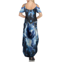 Native American Wolf And Eagle Family Matching Summer Maxi Dress and Hawaiian Shirt Thunder Style - Wonder Print Shop