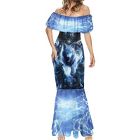 Native American Wolf And Eagle Mermaid Dress Thunder Style - Wonder Print Shop