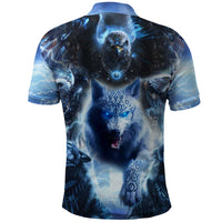 Native American Wolf And Eagle Polo Shirt Thunder Style - Wonder Print Shop