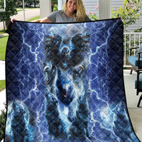 Native American Wolf And Eagle Quilt Thunder Style - Wonder Print Shop