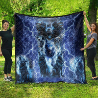 Native American Wolf And Eagle Quilt Thunder Style - Wonder Print Shop