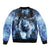 Native American Wolf And Eagle Sleeve Zip Bomber Jacket Thunder Style - Wonder Print Shop