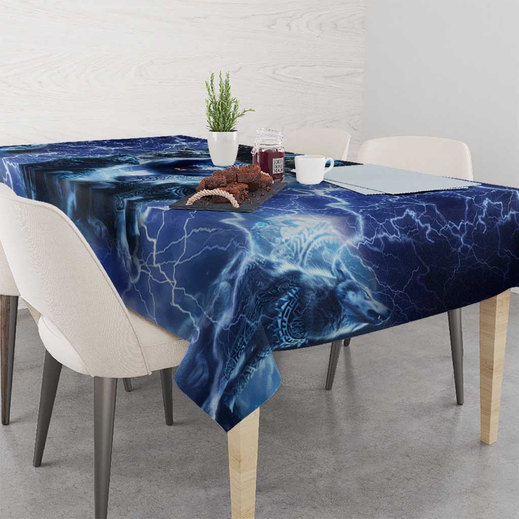 Native American Wolf And Eagle Tablecloth Thunder Style - Wonder Print Shop