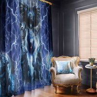 Native American Wolf And Eagle Window Curtain Thunder Style - Wonder Print Shop