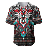 Native American Indian Warrior Skull Baseball Jersey - Wonder Print Shop