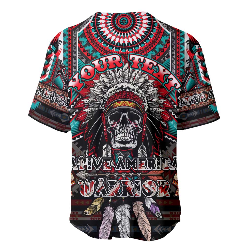Native American Indian Warrior Skull Baseball Jersey - Wonder Print Shop